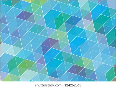 abstract vector background with symmetrical shapes in blue