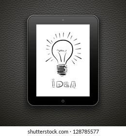 Abstract vector background with tablen pc and lamp. Eps10