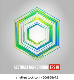 Abstract vector background. Technology hexagons geometric lines design. 