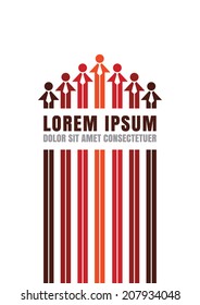 Abstract vector background template with business people and red arrows, Vector illustration with place for text. Creative concept for social network, strategy, connection, finance, teamwork.