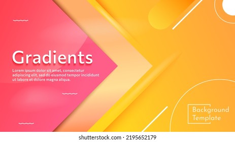abstract vector background template, yellow gradient and pink