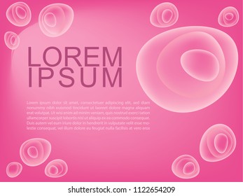 Abstract vector background with tender nested white bubbles on pink background