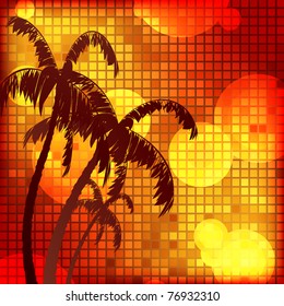 abstract vector background with texture and palm. Eps10