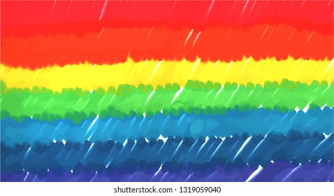 An abstract vector background texture in rainbow colours, drawn with marker pens