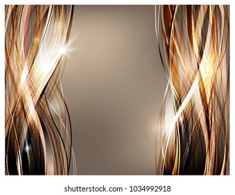 Abstract vector background. Thick strands of hair for shampoo and cosmetics advertising.