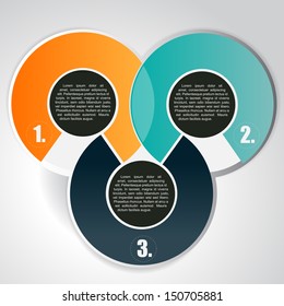 Abstract vector background with three circular tiers for text