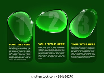 Abstract vector background with three glass options and places for your contents. Can use for web, brochure, poster, flyer or print.   