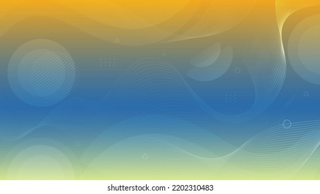 Abstract vector background with translucent geometric shapes and lines. Orange and dark blue with yellow colors.Illustration with trending gradients for banners, landing pages, web design.