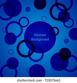 Abstract Vector Background with Transparent Blue Filled and Empty Circles