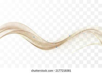 Abstract vector background of a transparent brown long wave on a transparent background.