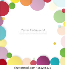 Abstract vector background with transparent color rainbow circles 