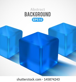 Abstract vector background. Transparent colorful cubes composition