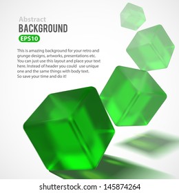Abstract vector background. Transparent colorful cubes composition