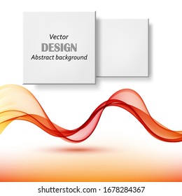 
Abstract vector background, transparent flowing lines for brochure,  flyer design. Red smoky wave.