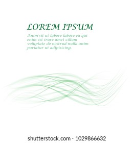 Abstract vector background, transparent waved lines for brochure, website, flyer design. Blue smoke wave.