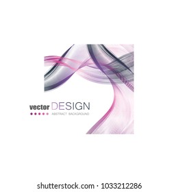 Abstract vector background, transparent waved lines for website, flyer design. Colorful smoke wave.