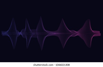 Abstract vector background, transparent waved lines for brochure, website, flyer design. Blue smoke wave