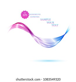 Abstract vector background, transparent waved lines for brochure, website, flyer design. Blue and purple smoke wave.