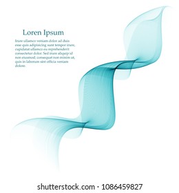 Abstract vector background, transparent waved lines for brochure, website, flyer design. Blue smoke wave.