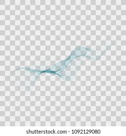 Abstract vector background, transparent waved lines for brochure, website, flyer design. Blue smoke wave.