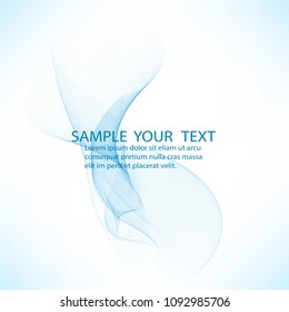 Abstract vector background, transparent waved lines for brochure, website, flyer design. Blue smoke wave.