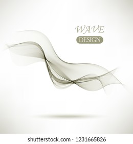 Abstract vector background, transparent waved lines for brochure, website, flyer design. Gray smoke wave.