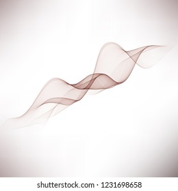 Abstract vector background, transparent waved lines for brochure, website, flyer design. Brown smoke wave.