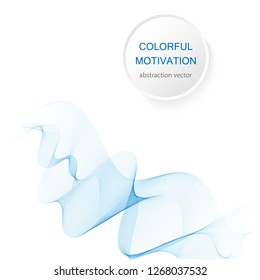 Abstract vector background, transparent waved lines for brochure, website, flyer design. Blue smoke wave