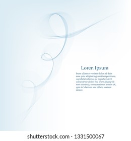 Abstract vector background, transparent waved lines for brochure, website, flyer design. Blue smoke wave. 