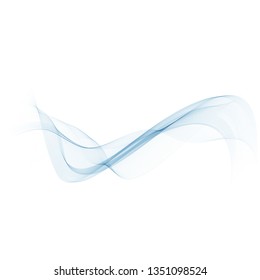 Abstract vector background, transparent waved lines for brochure, website, flyer design. Blue smoke wave. 