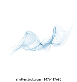 Abstract vector background, transparent waved lines for brochure, website, flyer design. Blue smoke wave.