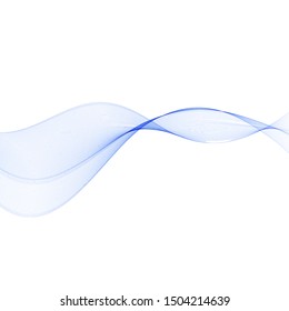 Abstract vector background, transparent waved lines for brochure, website, flyer design. Blue smoke wave.
