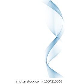 Abstract vector background, transparent waved lines for brochure, website, flyer design. Blue smoke wave.