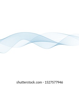 Abstract vector background, transparent waved lines for brochure, website, flyer design. Blue smoke wave.