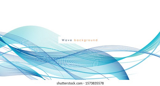 Abstract vector background, transparent waved lines for brochure, website, flyer design. Blue smoke wave.