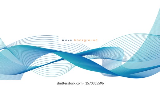 Abstract vector background, transparent waved lines for brochure, website, flyer design. Blue smoke wave.