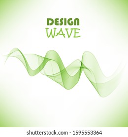 Abstract vector background, transparent waved lines for brochure, website, flyer design. Green smoke wave.