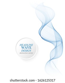 Abstract vector background, transparent waved lines for brochure, website, flyer design. Blue smoke wave.