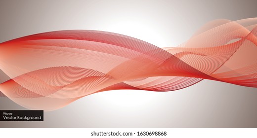 Abstract vector background, transparent waved lines for brochure, website, flyer design. red smoke wave.