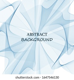Abstract vector background, transparent waved lines for brochure, website, flyer design. Blue smoke wave.
