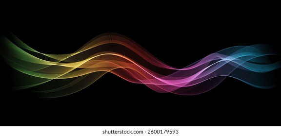 Abstract vector background, transparent waved lines for brochure, website, flyer design. Blue smoke wave.