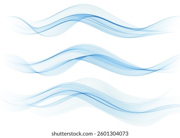 Abstract vector background, transparent waved lines for brochure, website, flyer design. Color smoke wave.