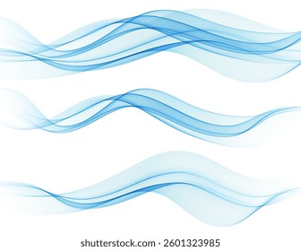 Abstract vector background, transparent waved lines for brochure, website, flyer design. Color smoke wave.