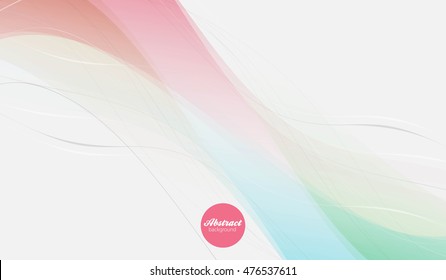 Abstract vector background, transparent waved lines for brochure, website, flyer design.