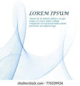 Abstract vector background, transparent waved lines for brochure, website, flyer design. Blue smoke wave.