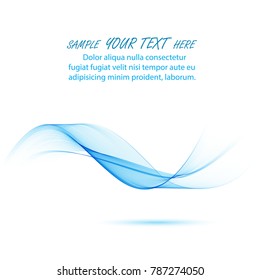 Abstract vector background, transparent waved lines for brochure, website, flyer design. Blue smoke wave.