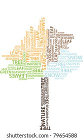 abstract vector background with tree during different seasons, spring, summer, autumn, winter, creative computer design