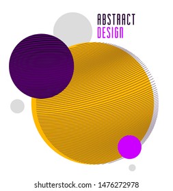 Abstract vector background with trendy color circles and flowing particles textures modern design, dotted mesh elements, design element isolated.