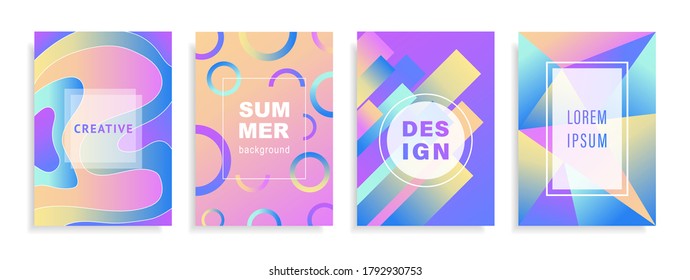 Abstract vector background with trendy gradient liquid shape and wavy fluid geometric line. Minimalist composition with frame for text and logo. Contemporary creative design template for presentation.