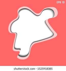 Abstract vector background in trendy pink color scheme. Multi layers papercut illustration. Cut out 3d purple texture.